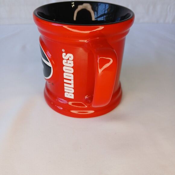 UGA Georgia Bulldogs Coffee Tea Mug Cup Red & Black 3D Ceramic Officially Licd - Picture 3 of 6